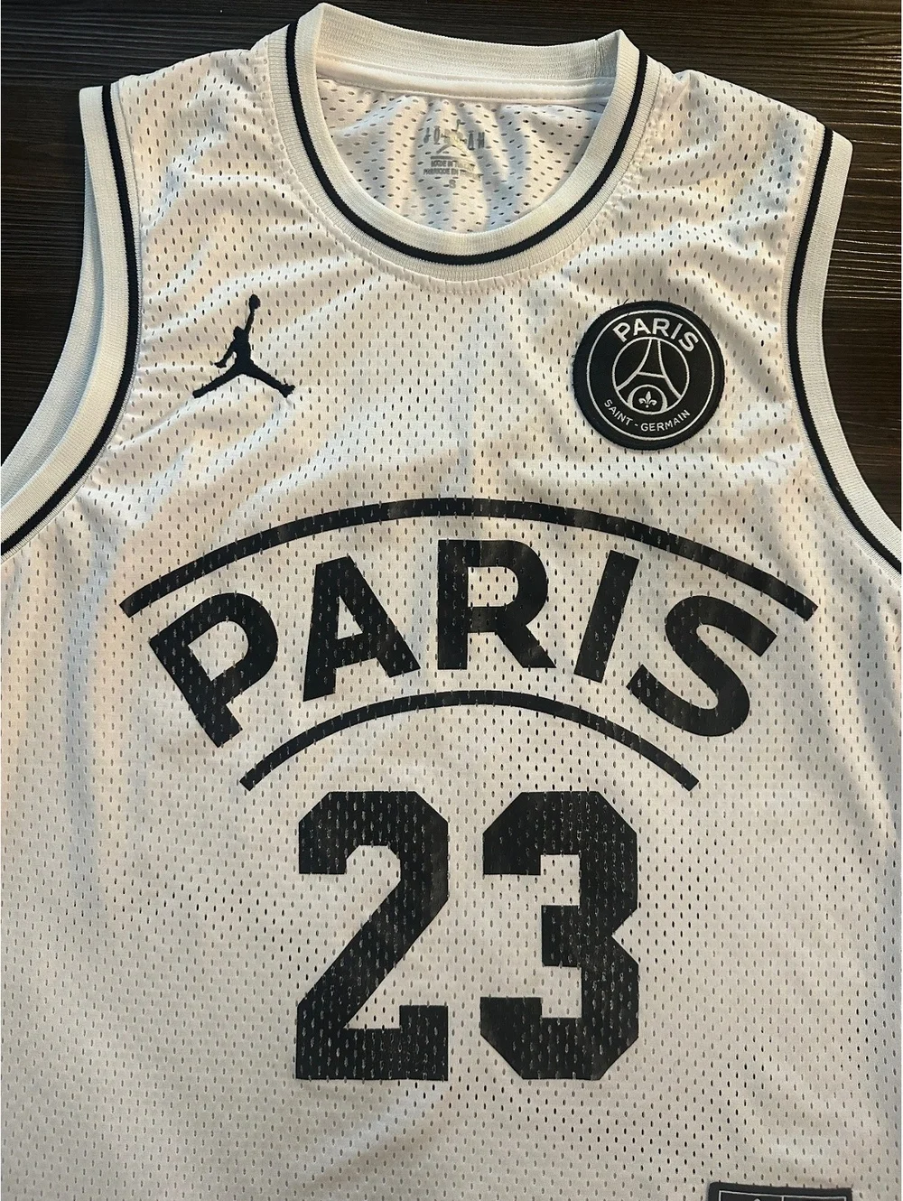 Jordan x PSG White Basketball Jersey small